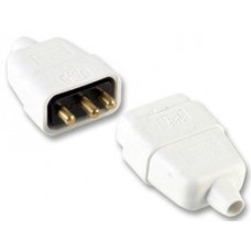 White High Impact 3 Pin In-Line Mains Power Connector